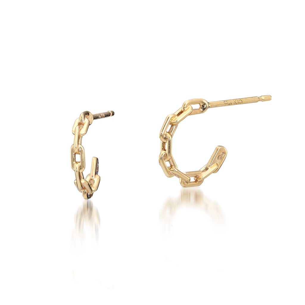 CLIP CHAIN HOOP PIERCED EARRINGS(S)(2JP0940)K10 ピアス｜スター