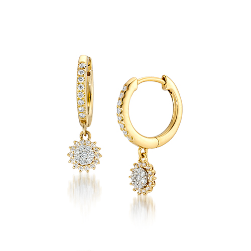 GARDEN HALO DIAMOND PIERCED EARRINGS(1ZP0925)K18/Pt950 ピアス