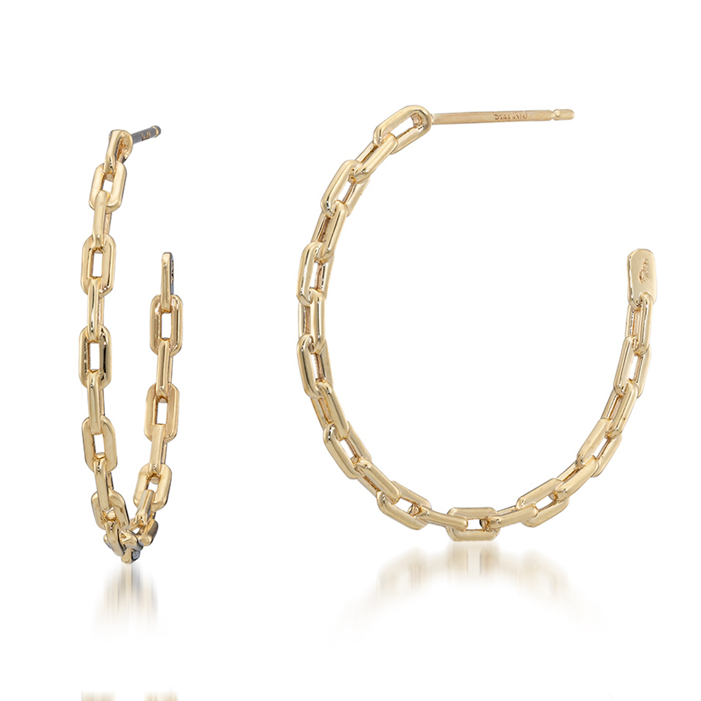 CLIP CHAIN HOOP PIERCED EARRINGS (L)(2JP0942)K10 ピアス｜スター