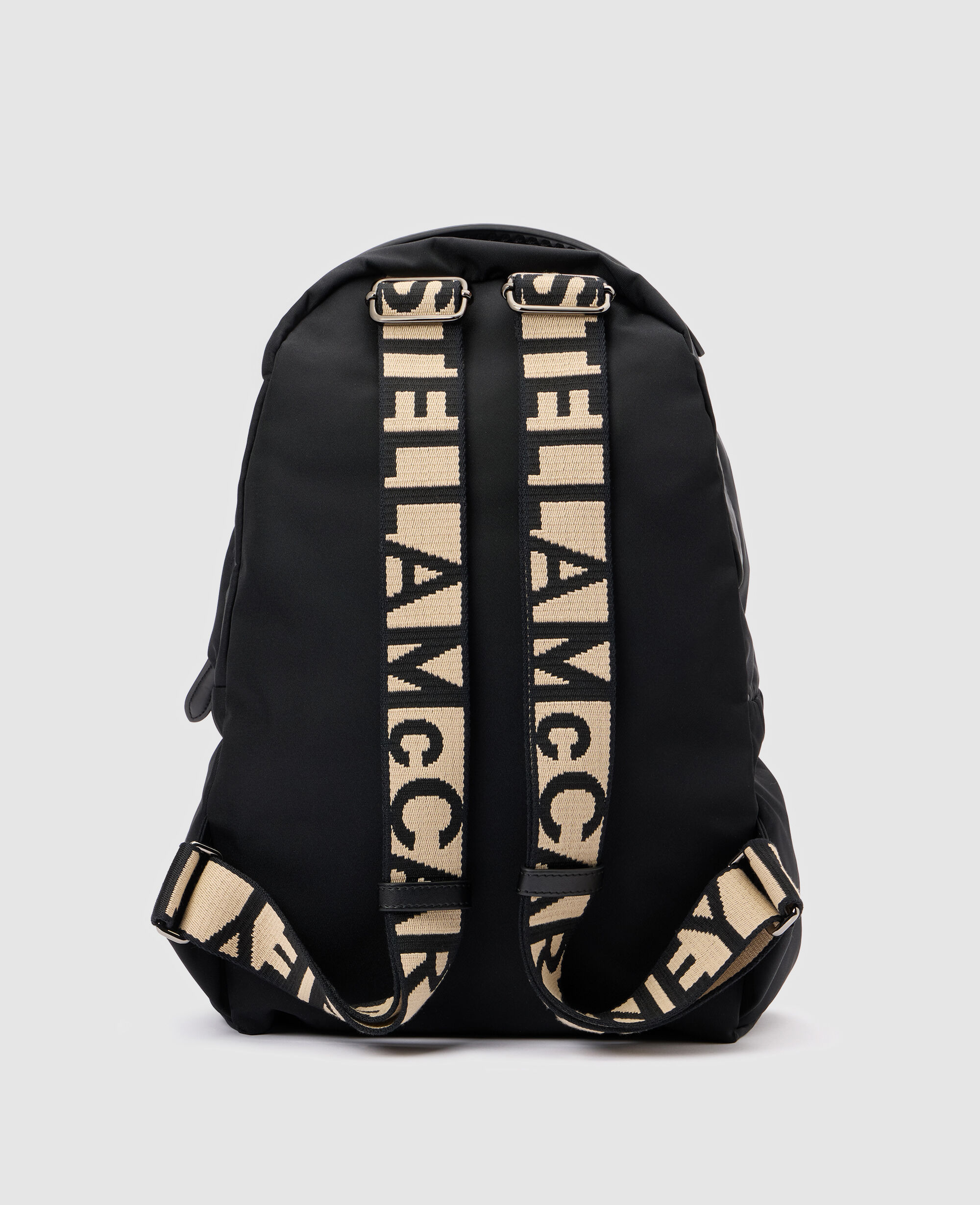 Women Black Logo Strap Backpack | Stella McCartney US