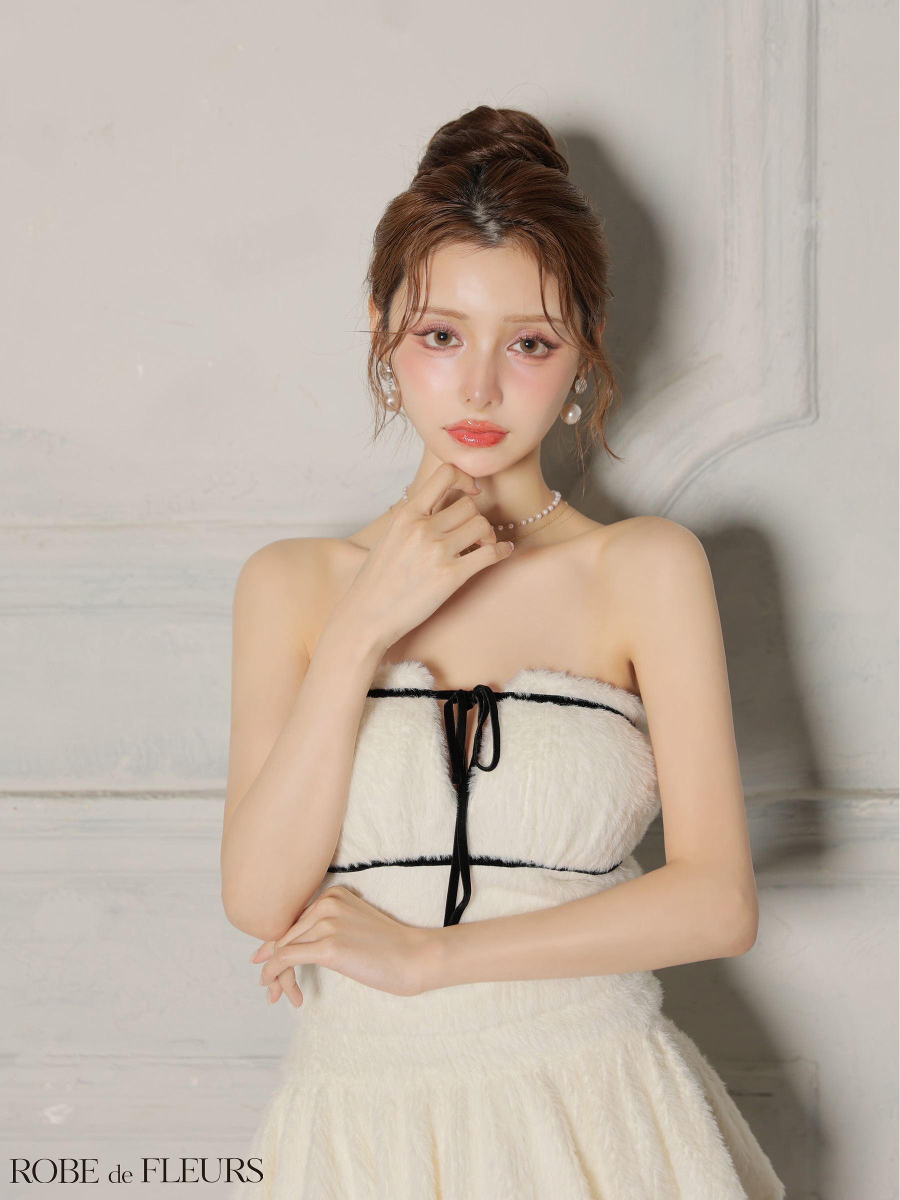 XSサイズあり【ROBE de FLEURS/ローブドフルール】リボン/ フリル