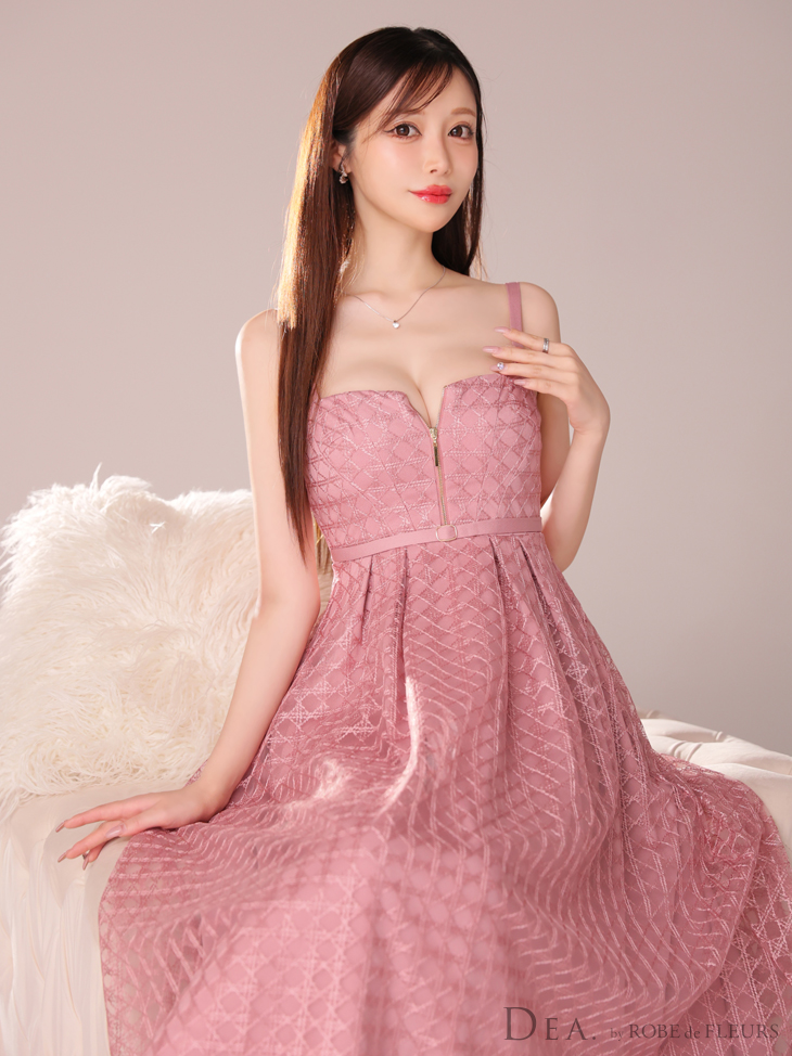 Lサイズあり【DEA./ディア】フロントジッパー/ チュール/ キャミソール