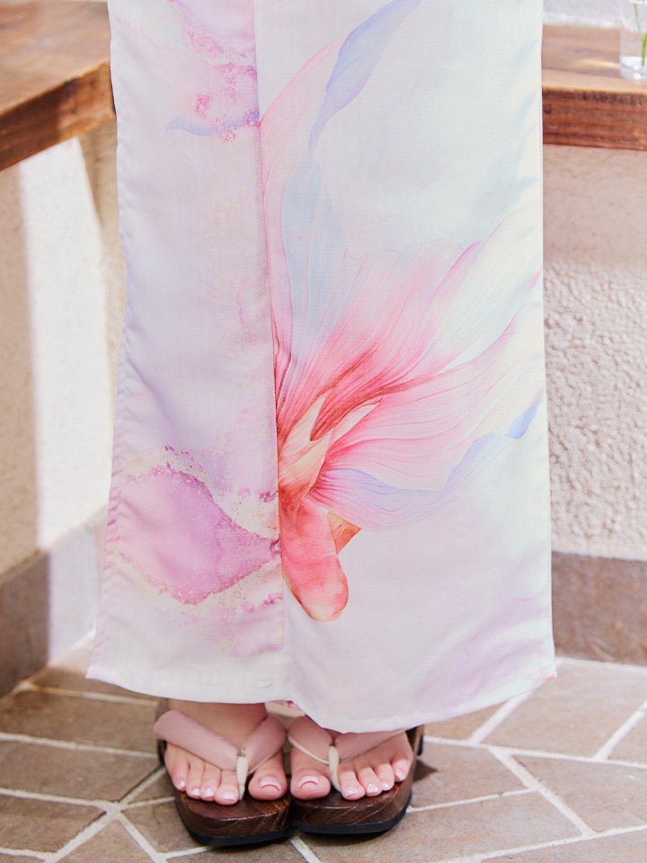 即日発送】ニュアンスピンク金魚浴衣【浴衣3点セット 浴衣/帯/下駄