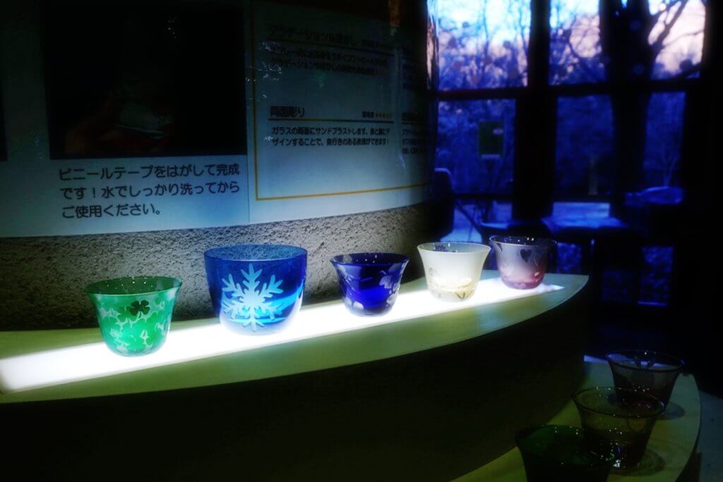 ガラス工芸品ガラスアートアートオブジェクラフト透明な風景ブルー