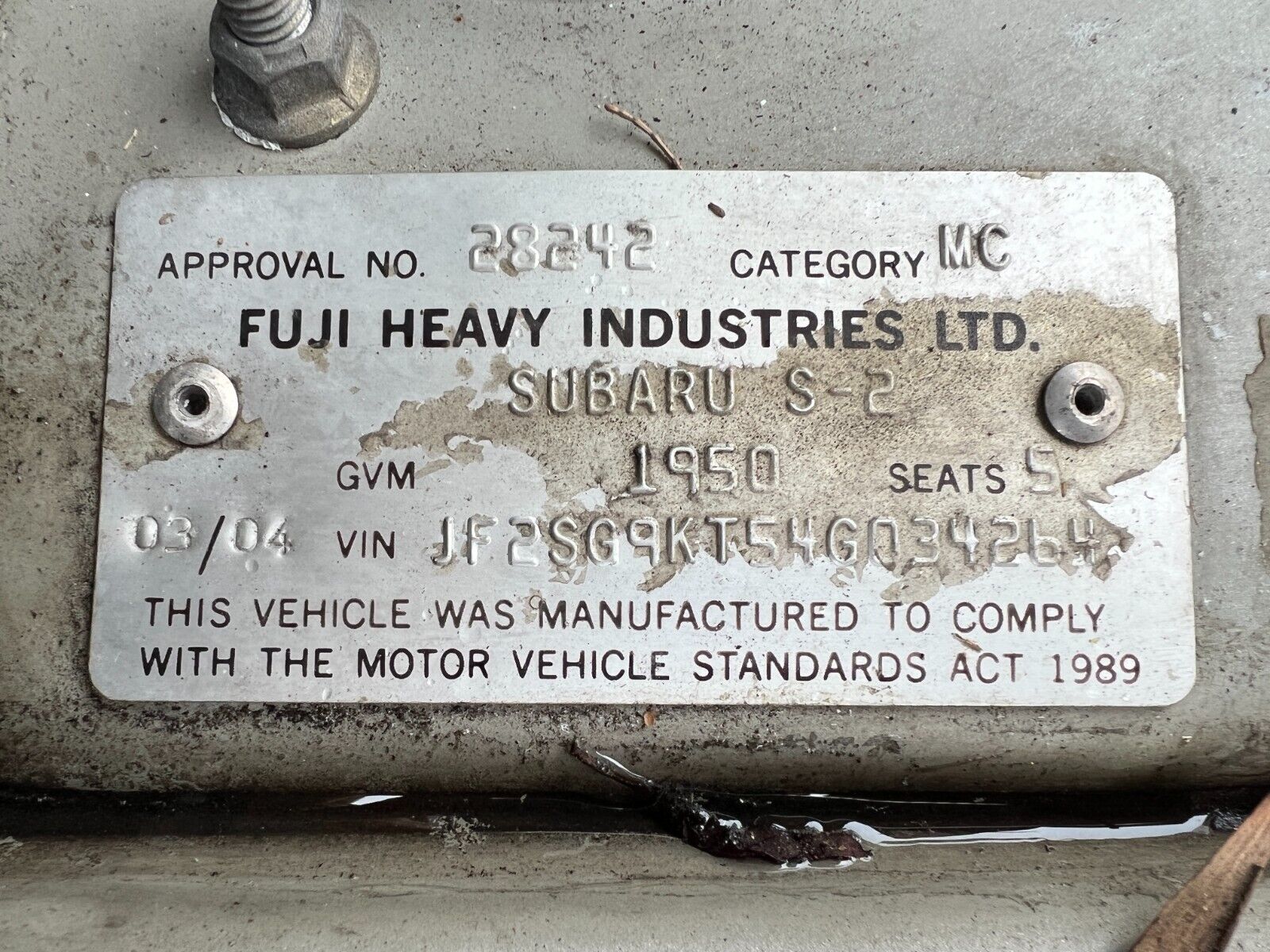 Subaru Forester 02 - 07 SG SG9 Left Passenger Dog Leg Mould Trim