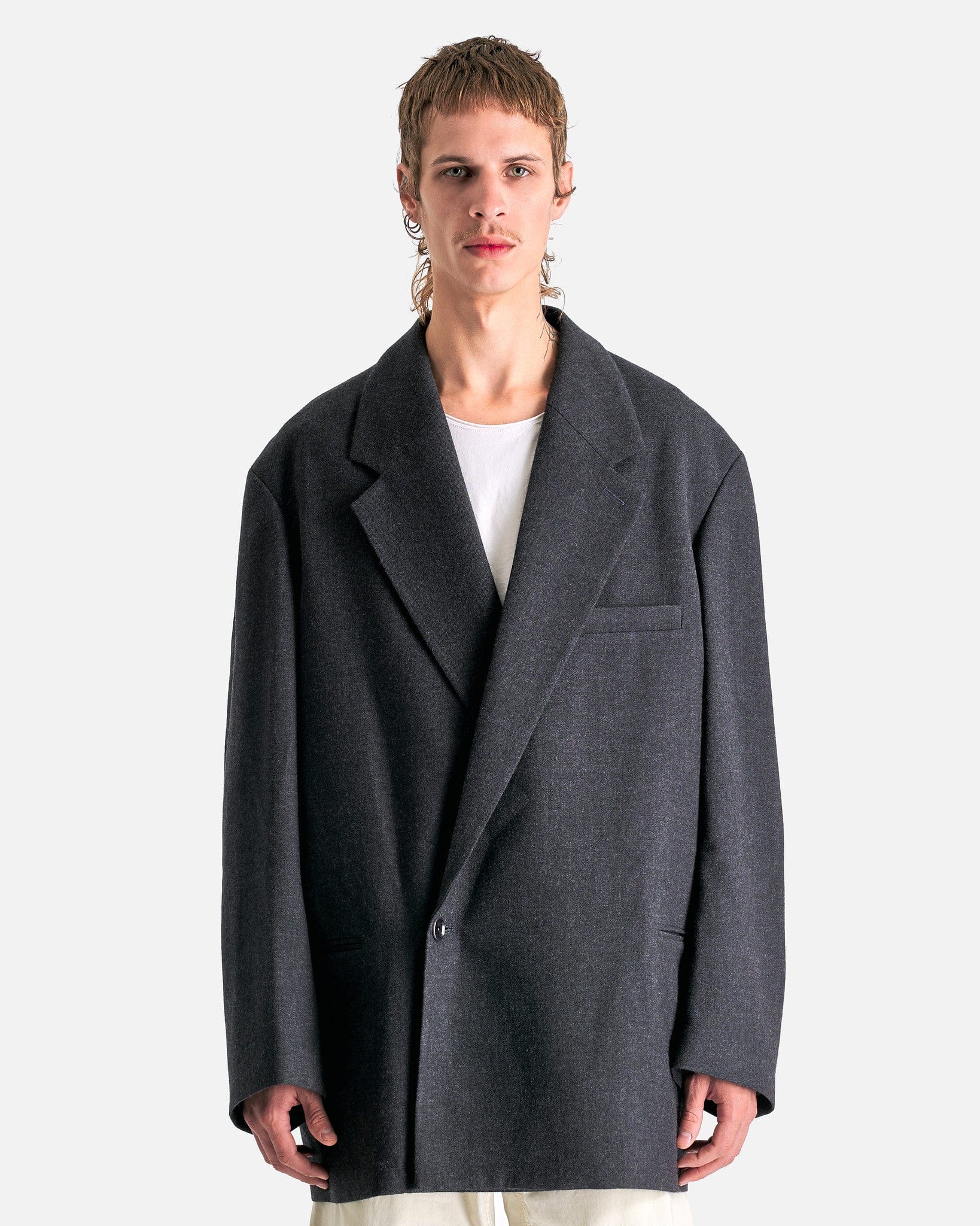 Short Maxi DB Coat in Anthracite/Grey – SVRN