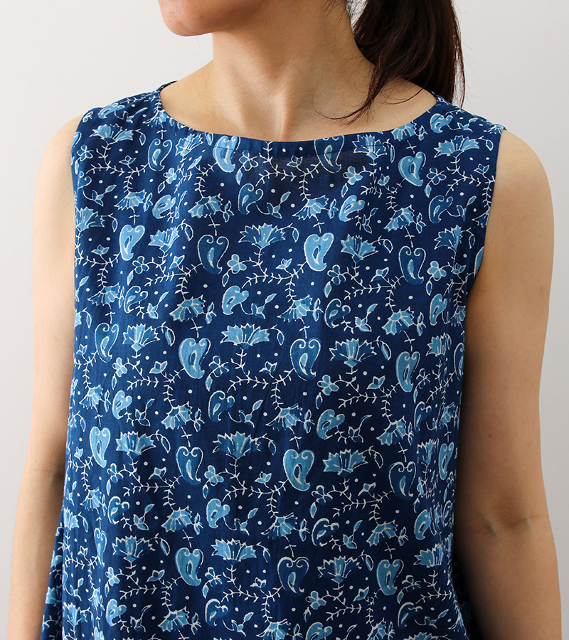 寸法図【NO.86】Aラインシルエットのノースリーブワンピース [M便 0/1