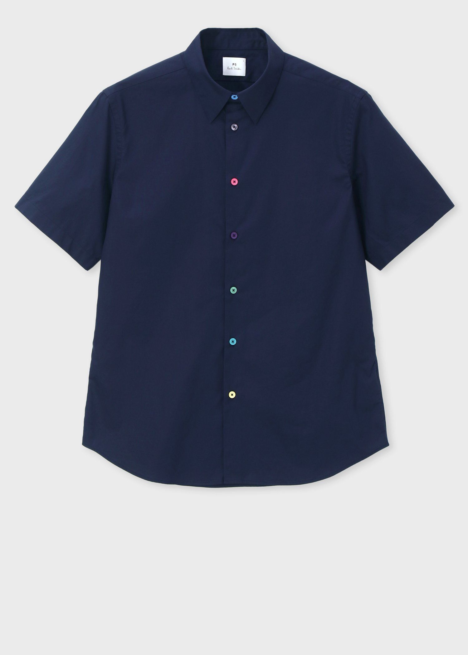 マルチカラーボタン 半袖シャツ（ネイビー） ｜ポール・スミス