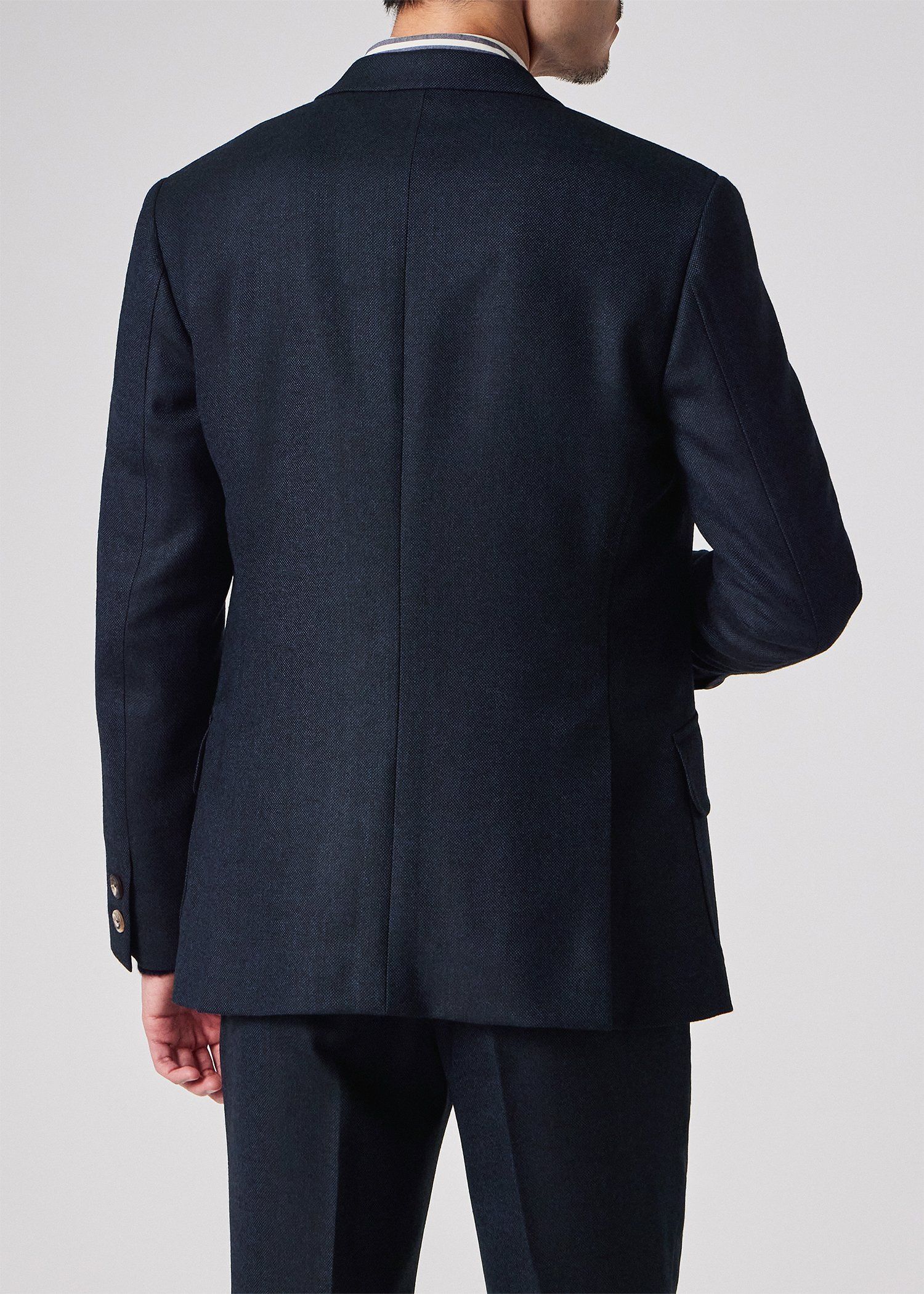 ピンチェックウール 2Bジャケット（ネイビー） ｜ポール・スミス