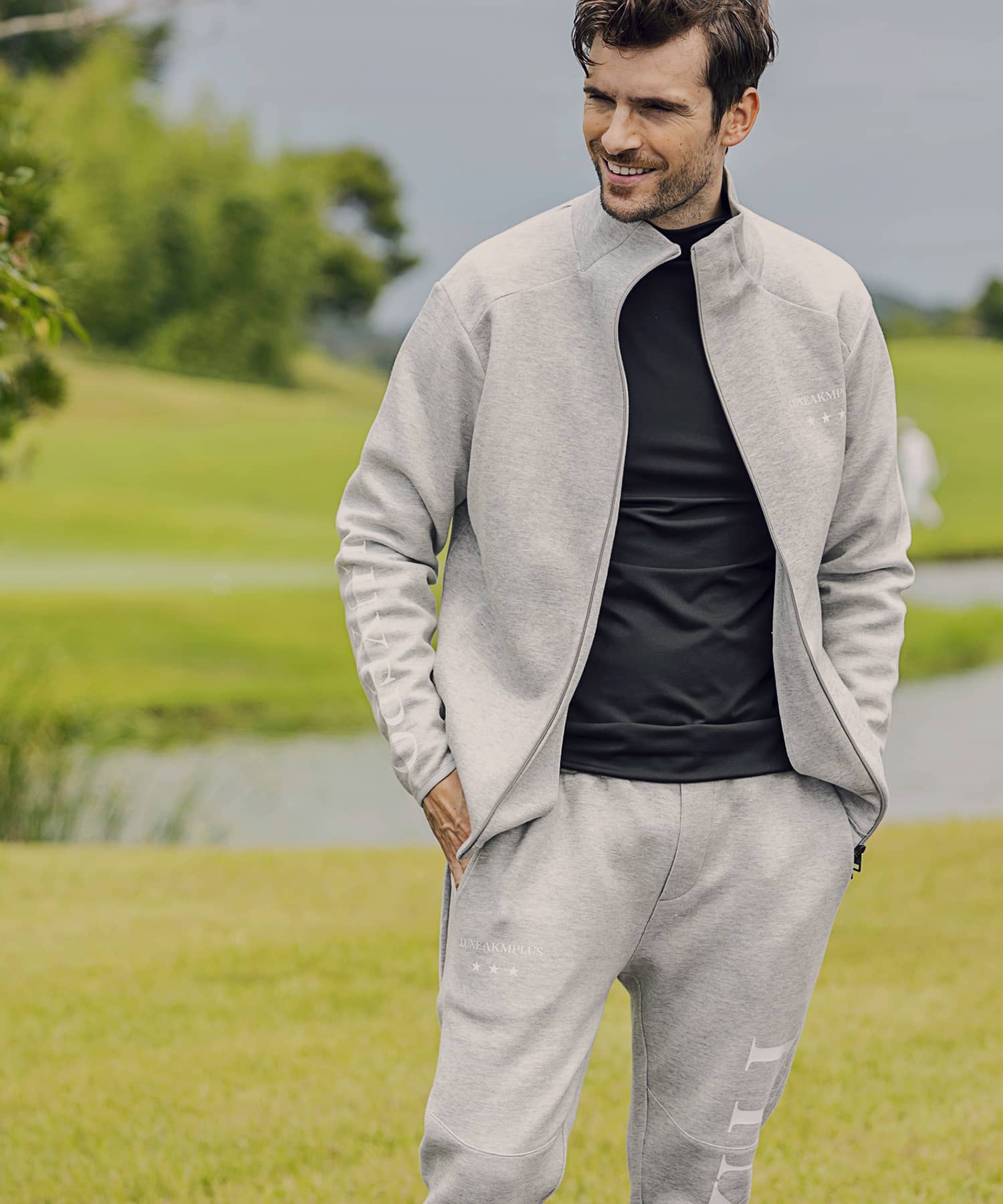 LUXEAKMPLUS ゴルフ スムースロゴトラックジャケット