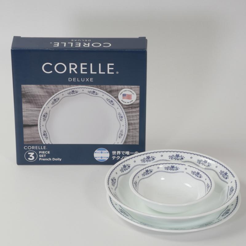 皿 コレールデラックスフレンチドイリー3pcsセット パール金属