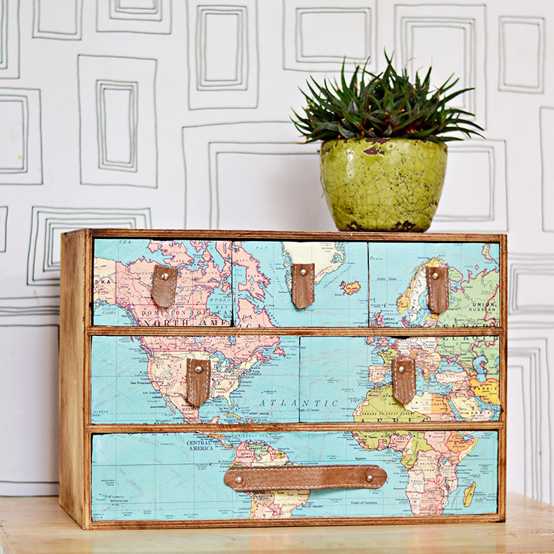 Simple and Brilliant Ikea Moppe Hack With Maps - Pillar Box Blue