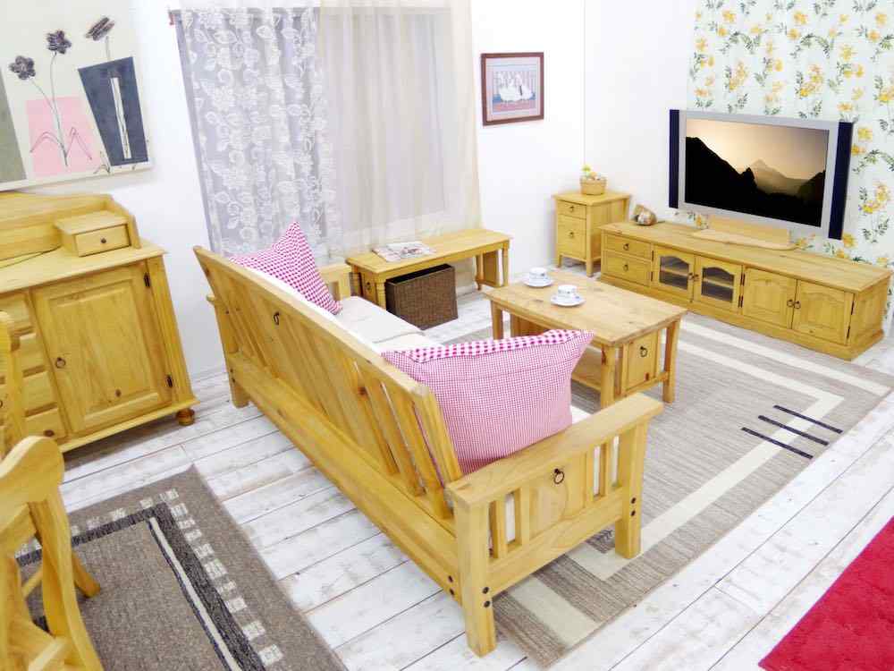 幅180cmカントリーテレビボード｜パイン無垢材テレビ台｜パイン