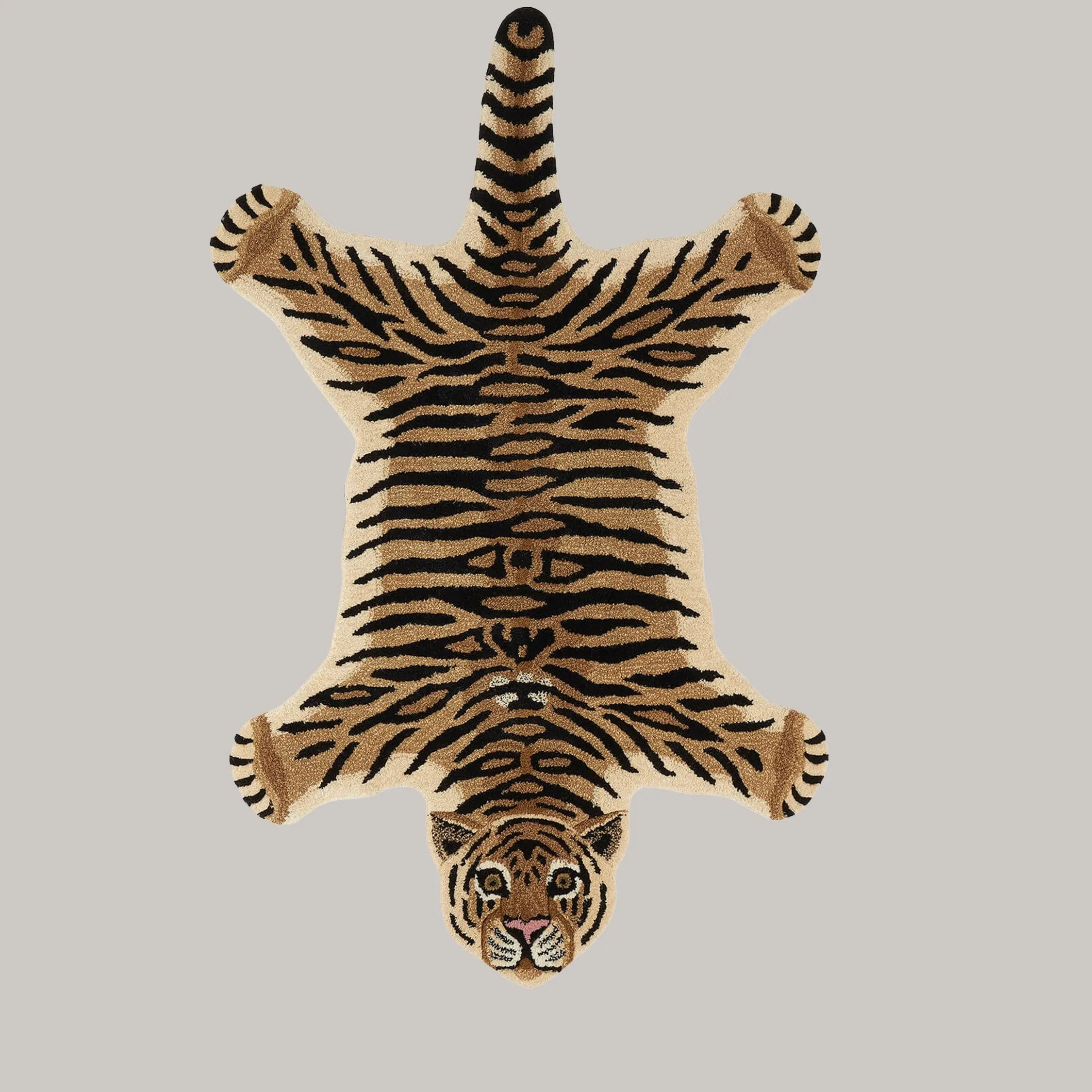 Wool Animal Print Rug - Pink & Tan