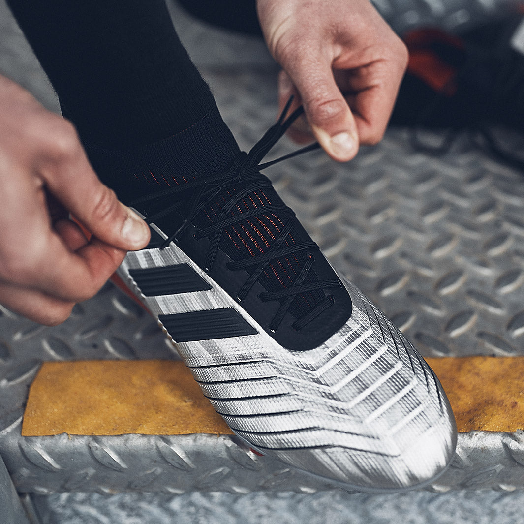 adidas Predator 19.1 FG - Silver Metallic/Core Black/Red - Firm