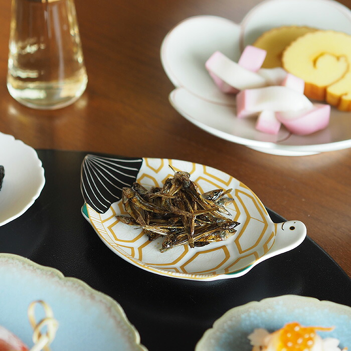 幸楽窯 錦 雪衣 菱模様 亀形 銘々皿 | 食器と料理道具の専門店「プロ