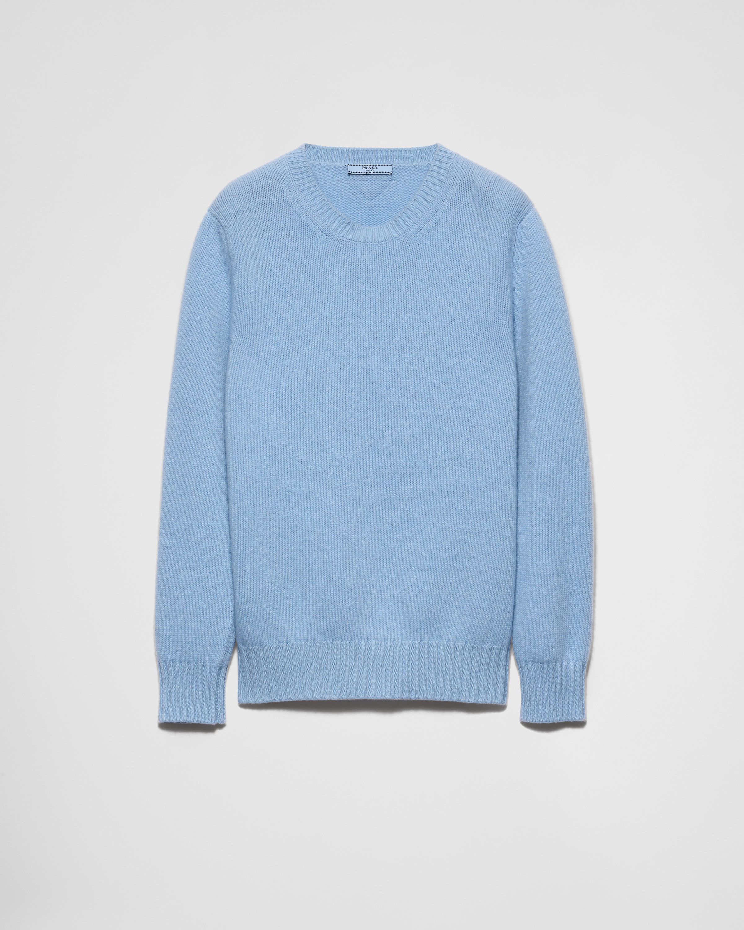 Sapphire Blue Wool And Cashmere Crew-neck Sweater | PRADA