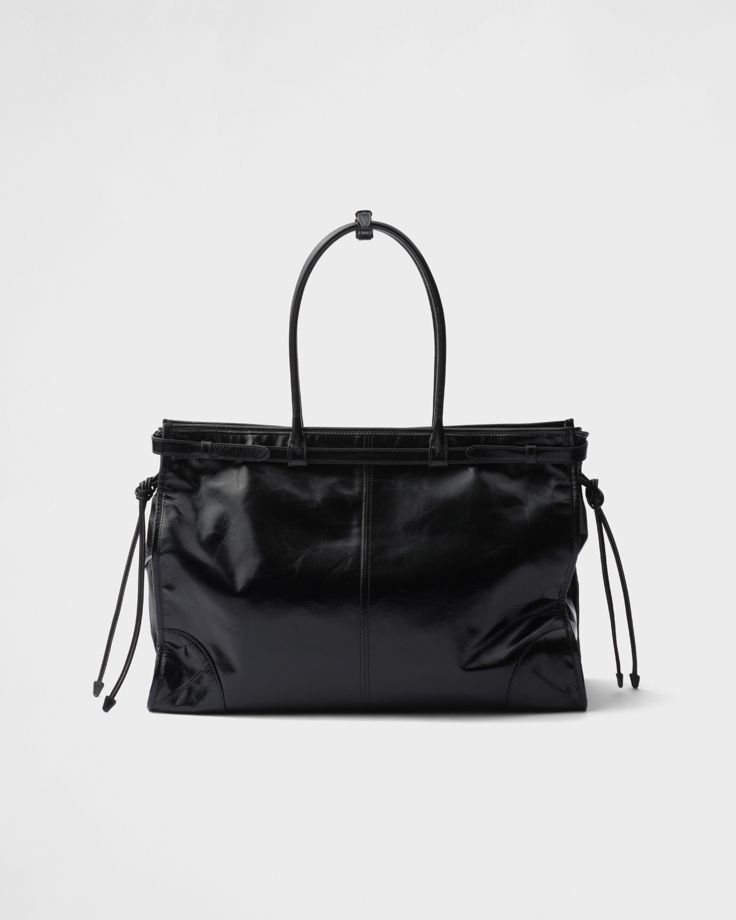 Black Prada Bonnie Extra-large Leather Handbag | PRADA