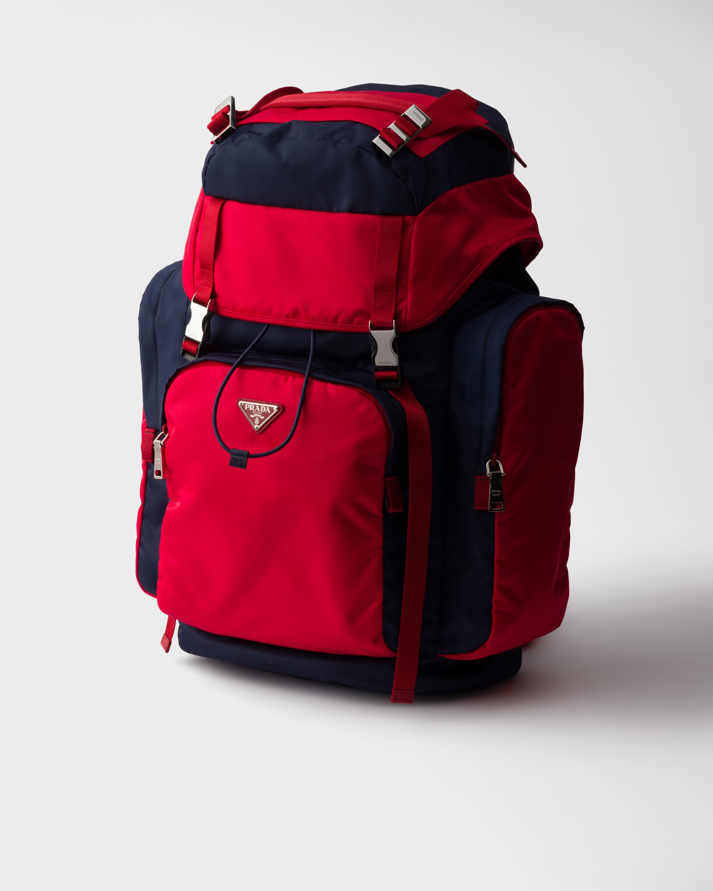 Baltic Blue/red Re-nylon Backpack | PRADA