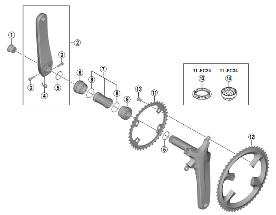 SHIMANO（シマノ）FC-R9100 クランクセット 11S 53×39T DURA-ACE