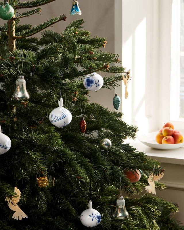 ブルーフルーテッド プレイン&メガ オーナメント セット|ロイヤル