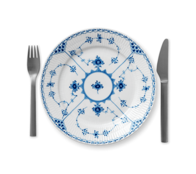 ブルーフルーテッド ハーフレース プレート 22cm|ロイヤル