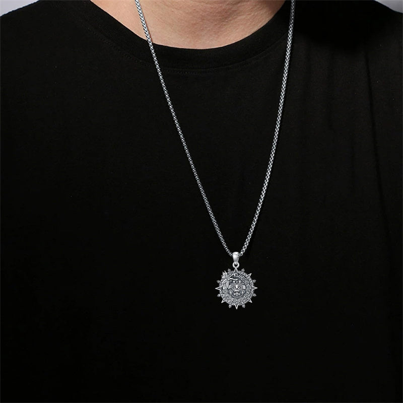 Sterling Silver Mictlantecuhtli Quetzalcoatl Tezcatlipoca Skull