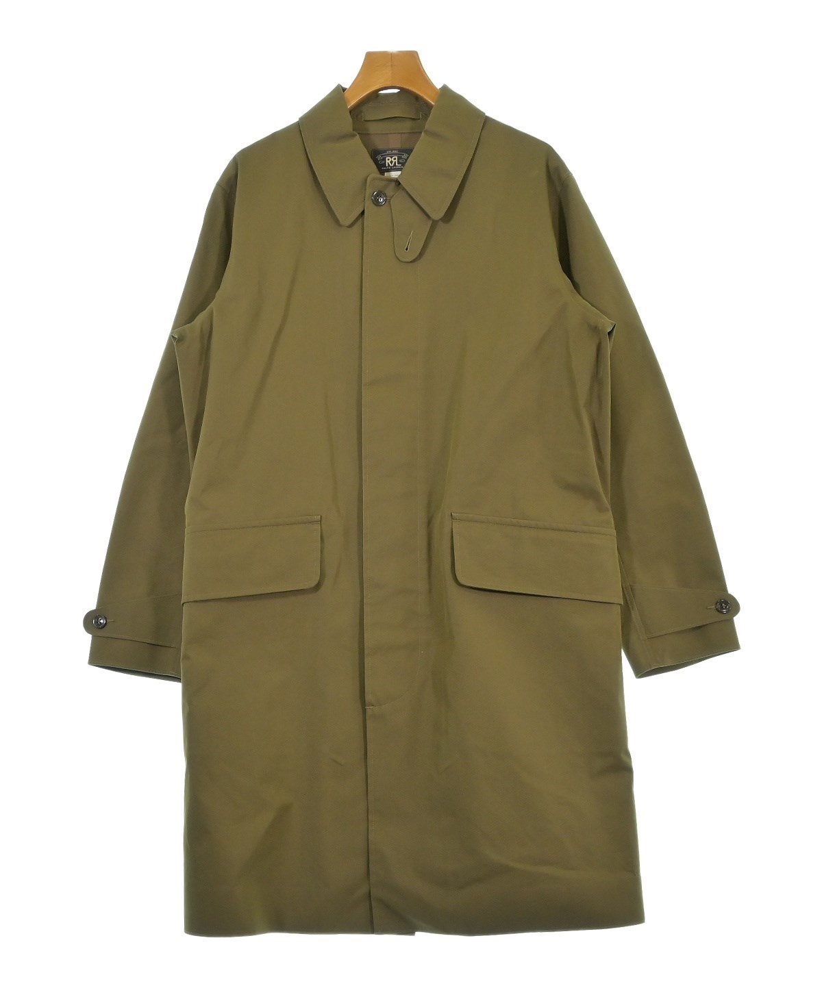 RRL（ダブルアールエル）ステンカラーコート カーキ サイズ:L メンズ