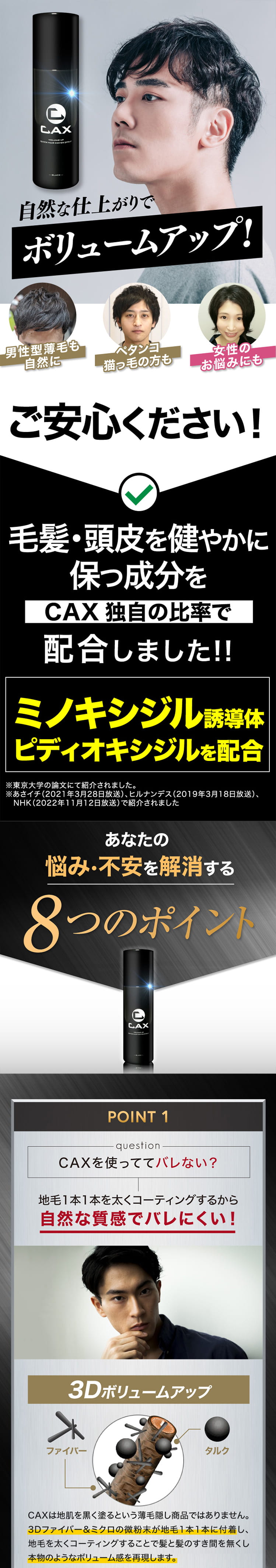 楽天市場】CAX ボリュームアップスプレー【定期購入】2本セット 薄毛
