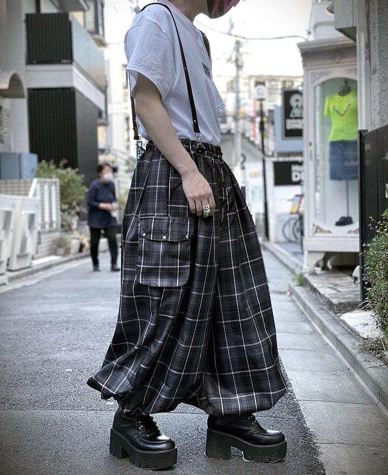 【極美品】センソユニコ芽風 サルエルパンツ シルク混 ギンガムチェック 変形 変形サルエルパンツ レーヨンツイル | パンツ9ブタケ | 【公式】D*g*y