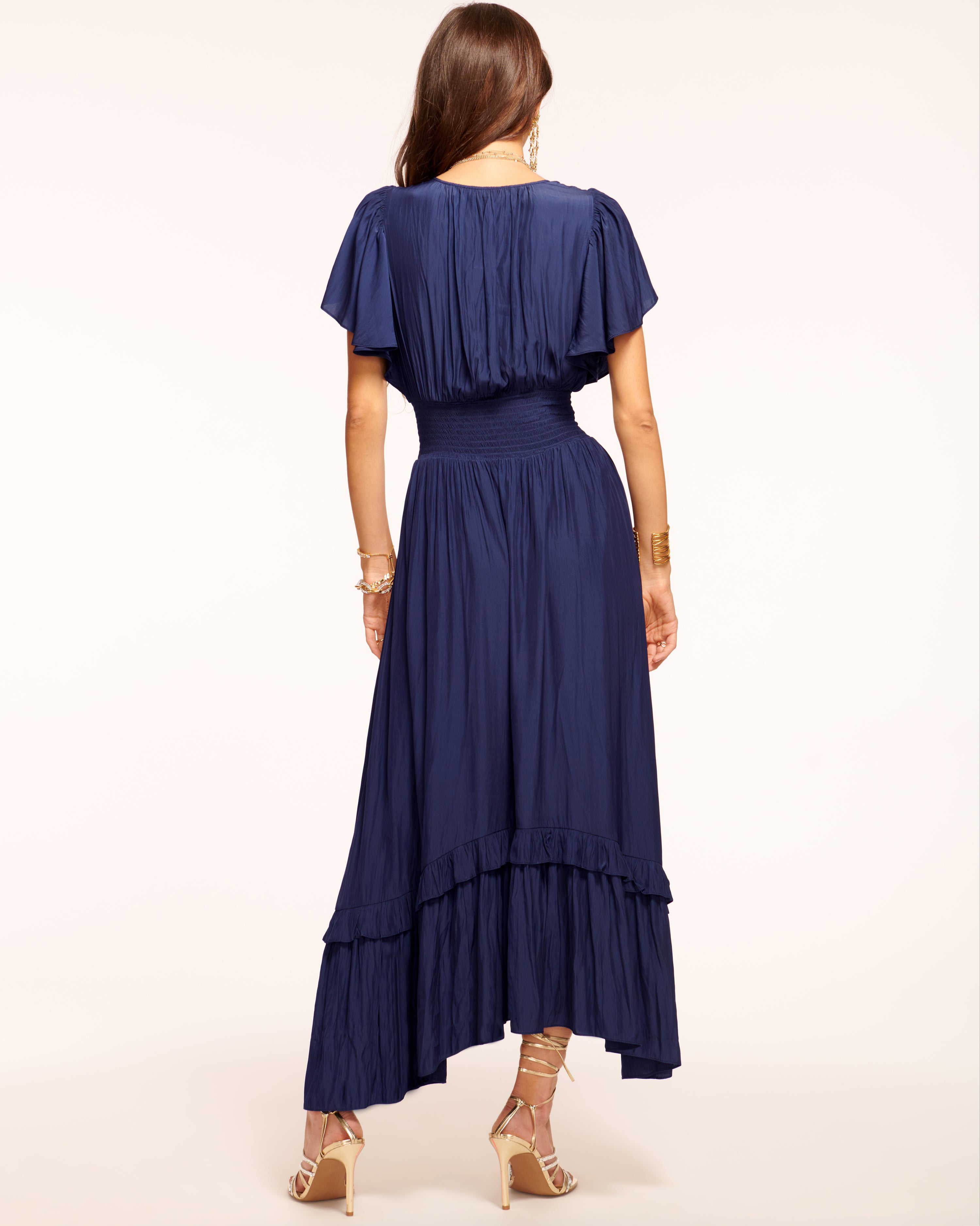Joanie Short Sleeve Maxi Dress in navy | Ramy Brook