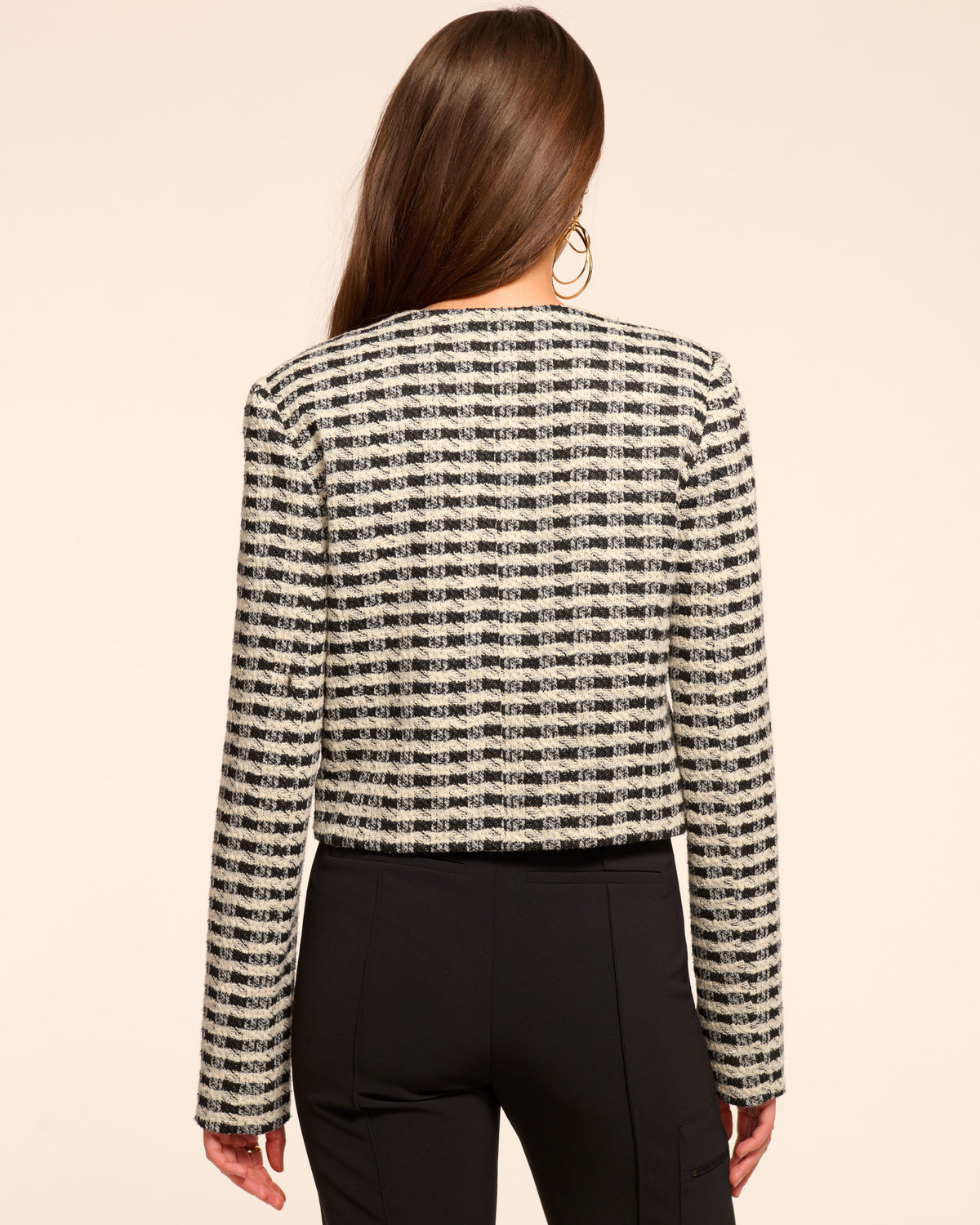 Thomas Tweed Jacket in black gingham | Ramy Brook