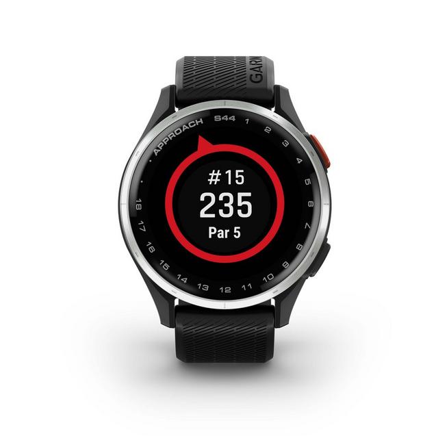 Garmin Approach S44 GPS Watch | Silver Aluminum Bezel with Black