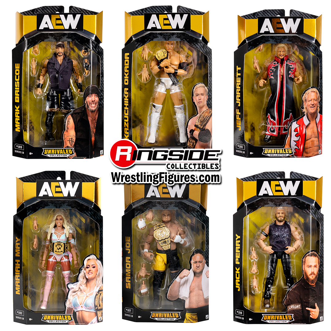 AEW Unrivaled 18 Toy Wrestling Action Figures by Jazwares! This