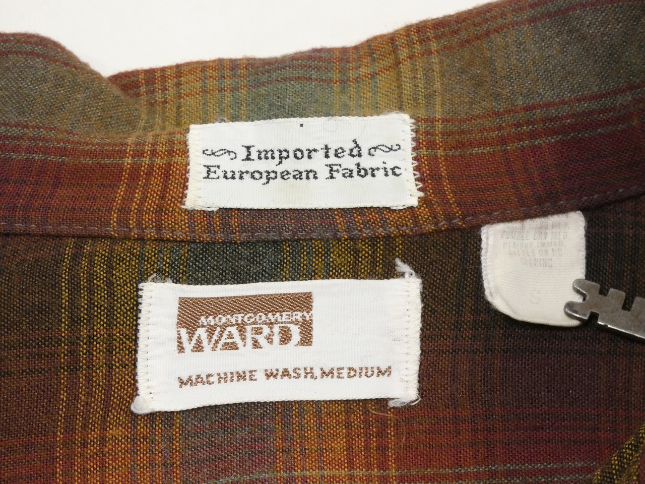 60s 70s MONTGOMERY WARD OMBRE SHADOW PLAID RAYON SHIRT - RICUR