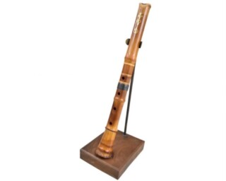 琴古流】尺八【山口四郎】作 在銘 和楽器 時代物 全長約56cm 一尺八寸