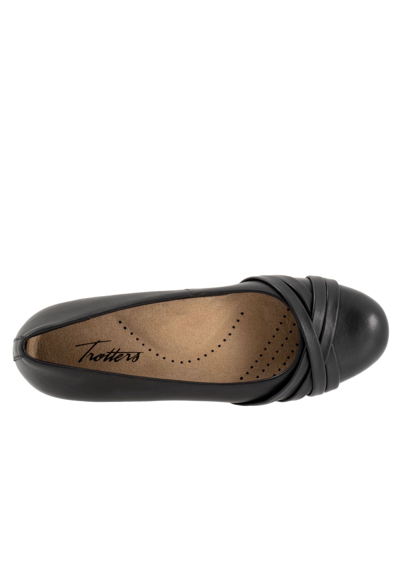 Daphne Asymmetric Flat - Leather Sole Support, Black Micro | Woman
