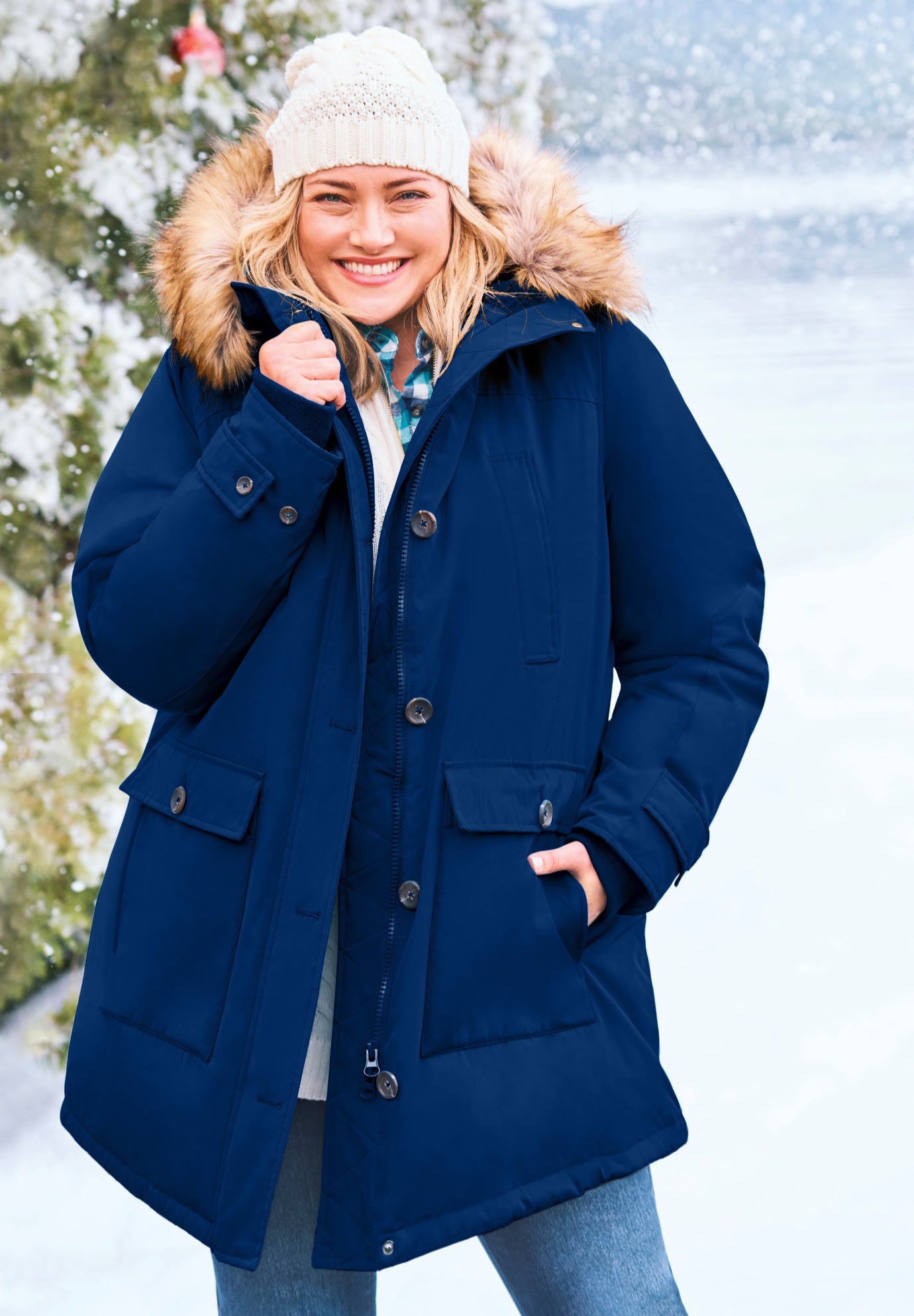 Warm Arctic Parka with Sherpa-lined Hood, Gunmetal | Woman Within