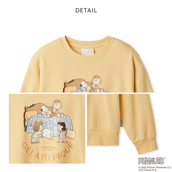 ジェラートピケ レディース PEANUTS オリジナルアートワンポイント裏毛