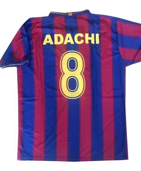 バルセロナ背番号8 個人名ADACHI Fサイズ【ユニフォーム単品