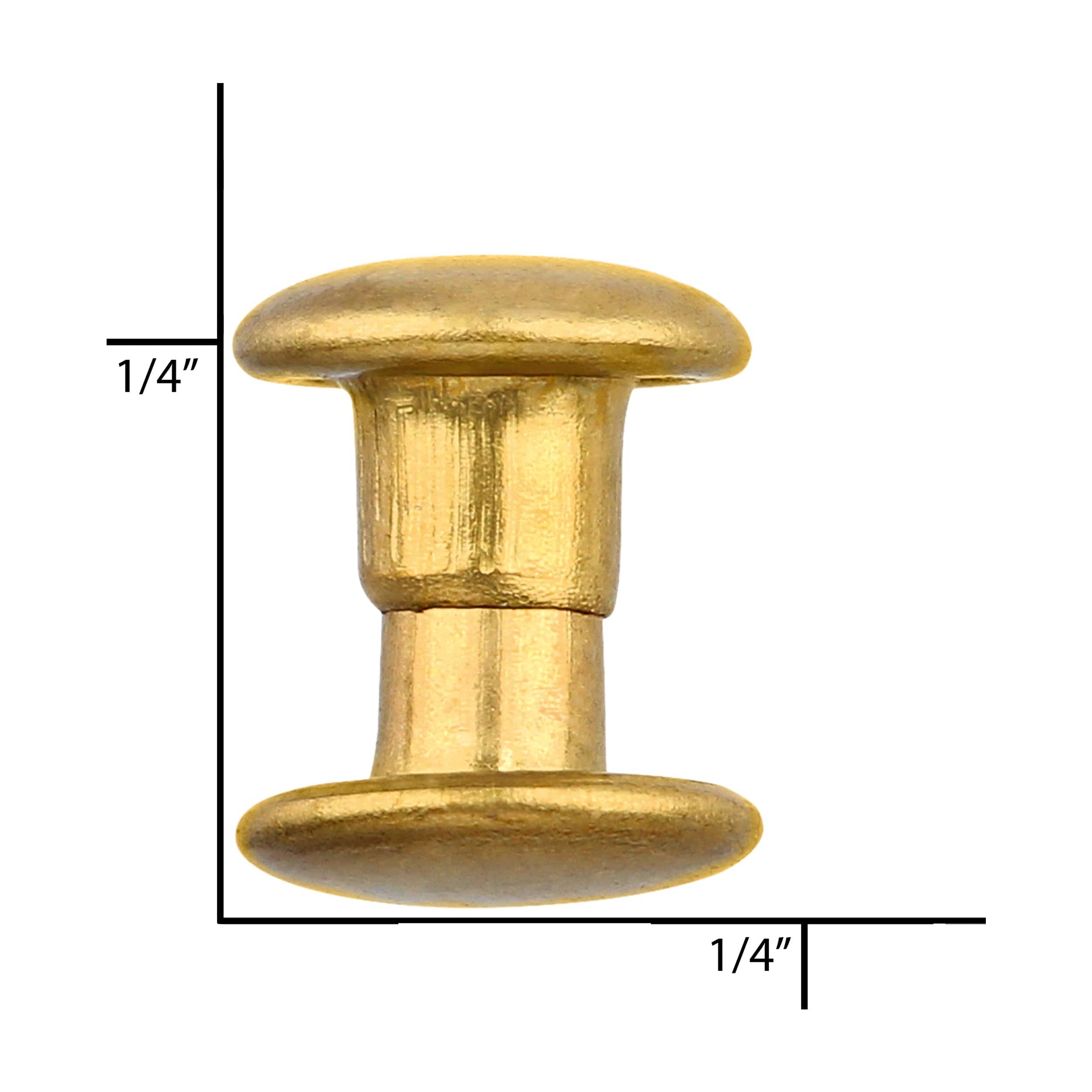 6.5mm Brass, Double Cap Jiffy Rivets, Solid Brass-100ct – Weaver