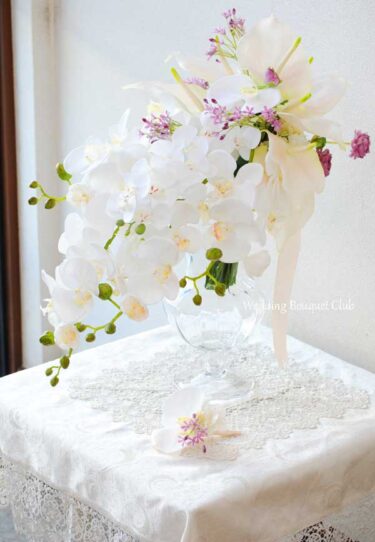胡蝶蘭のブーケ特集（アーティフィシャルフラワー造花）|ウェディング