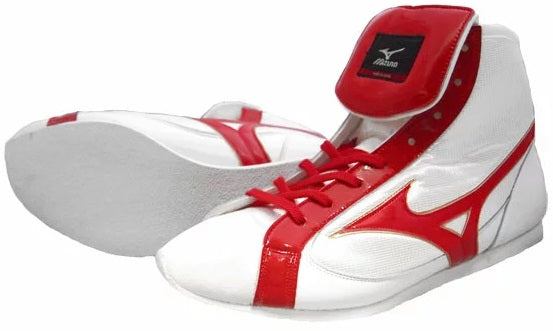 Mizuno Low-Cut Boxing Shoes - White · Red – WJapan Boxing