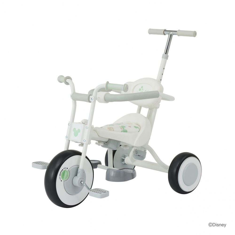 ディズニーピュアライド ミッキー ハンドル付き 子供三輪車（ホワイト