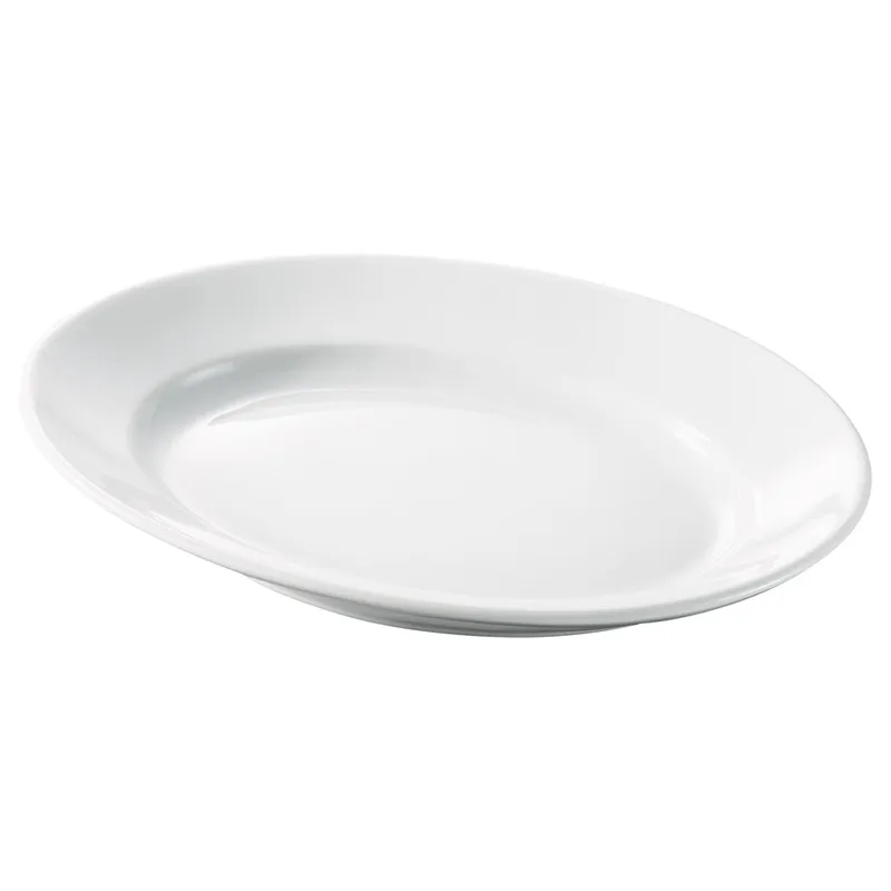 白エトナ20cm(オーバル皿・楕円プレート)|食器通販の陶磁庵