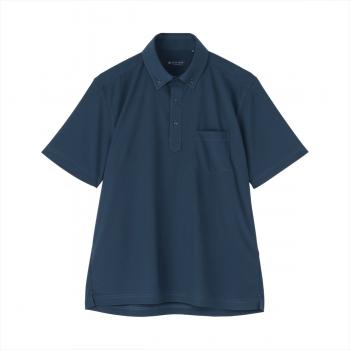 ビズポロ ポロシャツ コンフォートドライ 半袖 メンズ(S ネイビー