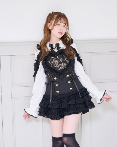 LIZLISA ワンピース 黒 size0 スピンドルヨークティアードワンピース