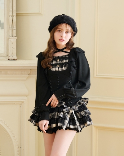 レア☆ リズリサ 秋冬 レース キャミワンピース リボン レースアップ