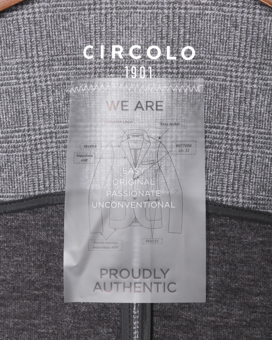 カシミヤタッチジャージ ウェールズチェック ダブルジャケット