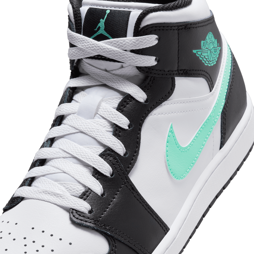 Air Jordan 1 Mid 'White/Green Glow-Black|DQ8426-103|Top Fashion